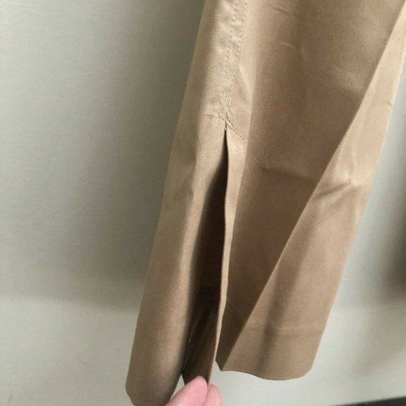 Esprit 90s Womens Flare Leg Slit Hem Pants  Low Cut Tan Size 6 - Picture 5 of 9